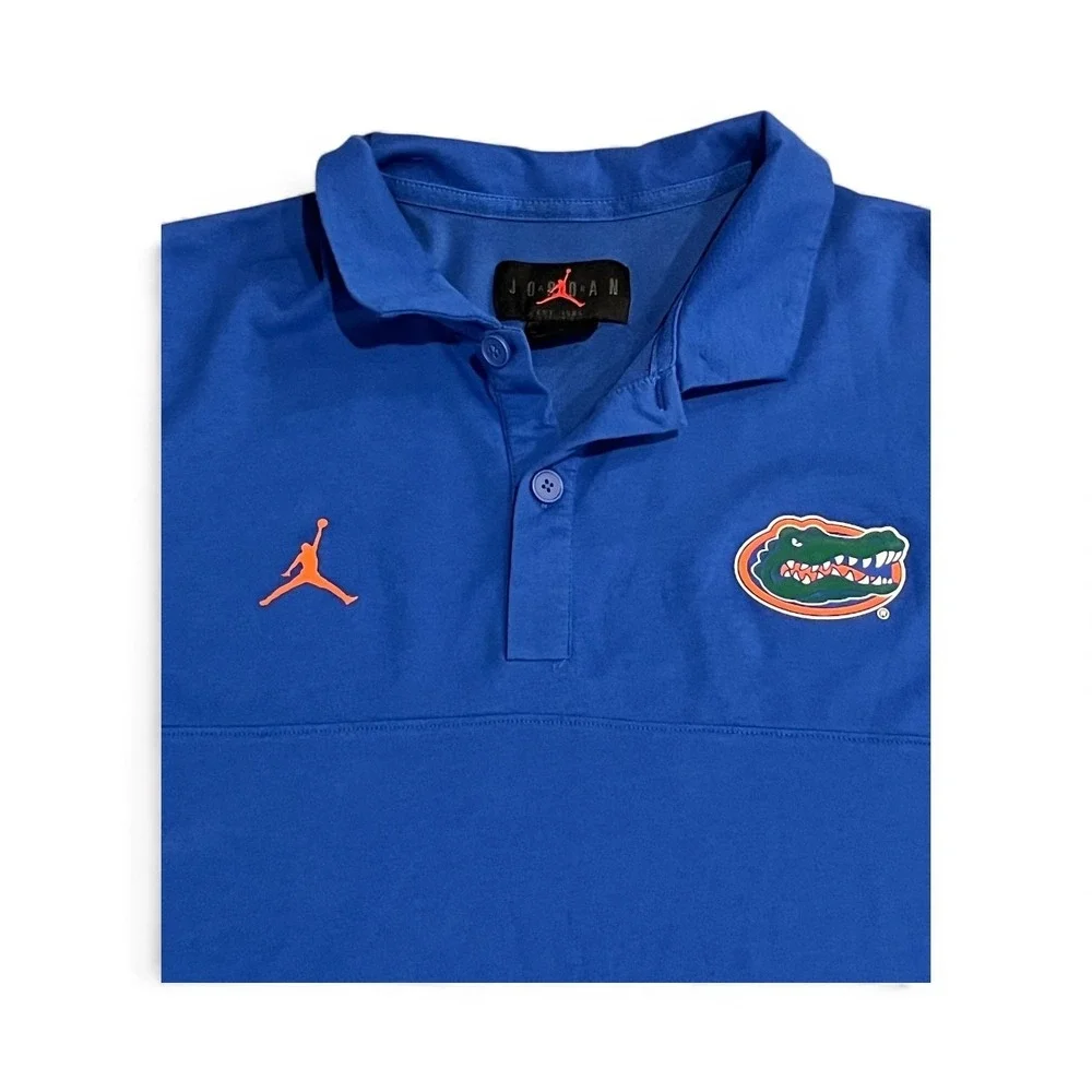 Nike Air Jordan Florida Gators Polo‎ Mens XL Jumpman Dri Fit Blue